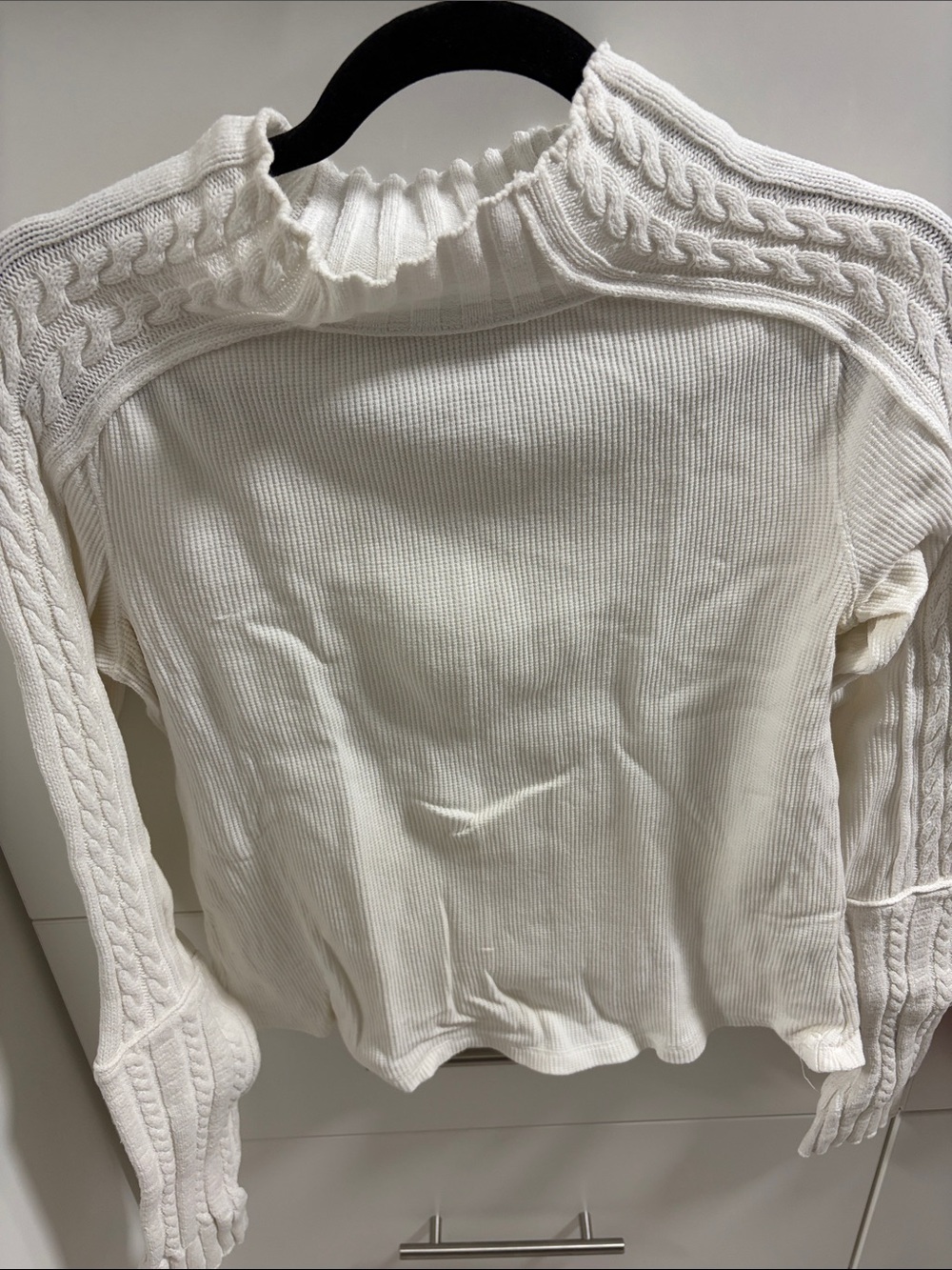 We The Free Cream Cable Detail Turtleneck Sweater